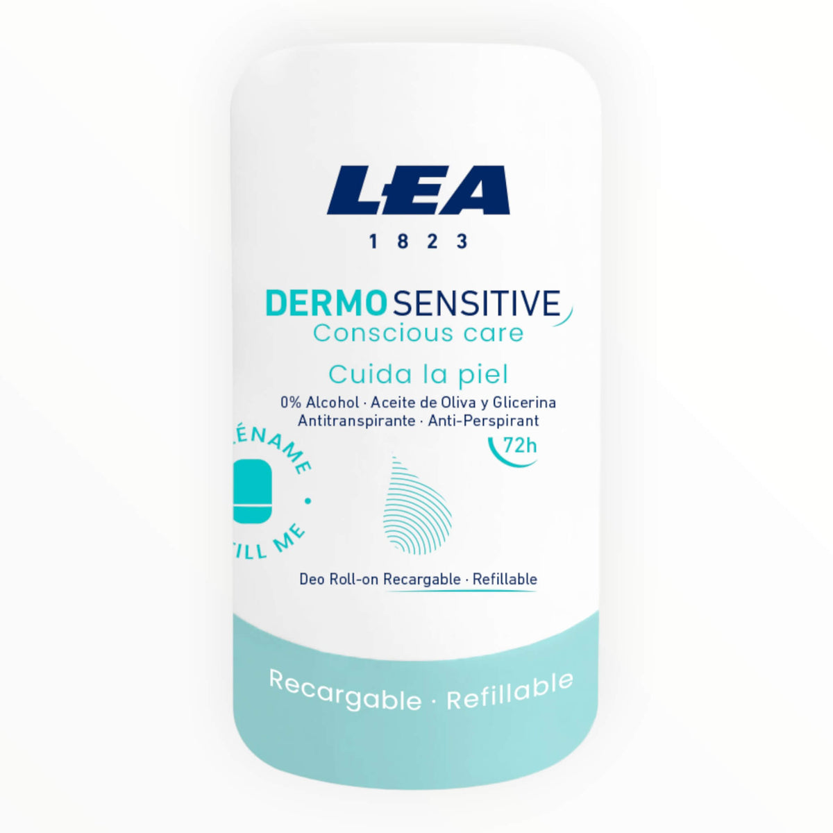 Påfyllningsbar roll-on-deodorant, Dermo Sensitive, 50 ml.