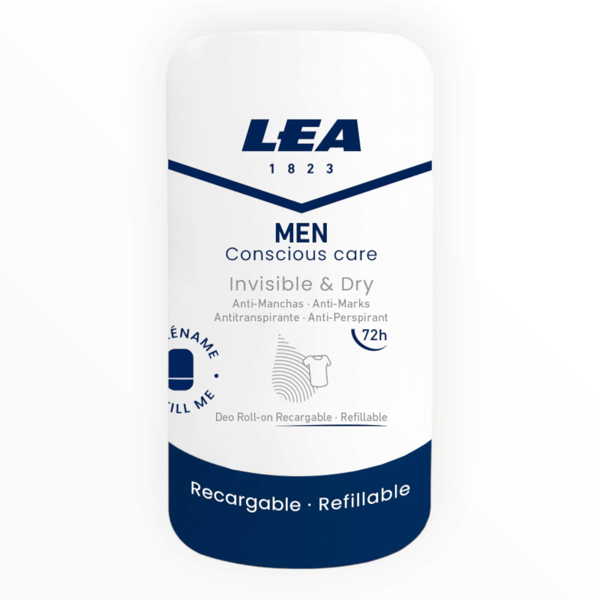 Presentask med påfyllningsbar roll-on-deodorant + påfyllning, Invisible & Dry, för män
