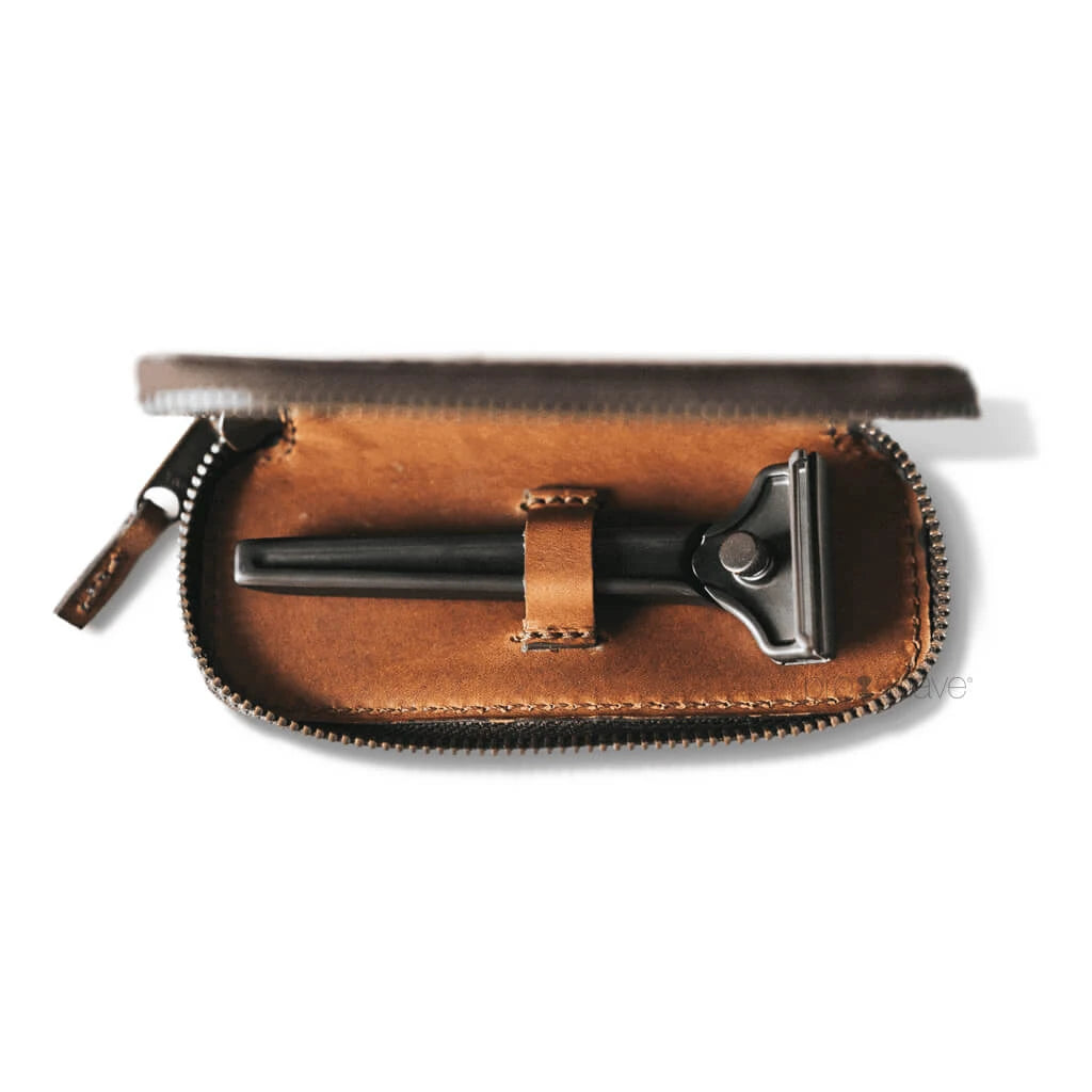 Läderfodral till Single Edge Rakhyvel, Bourbon