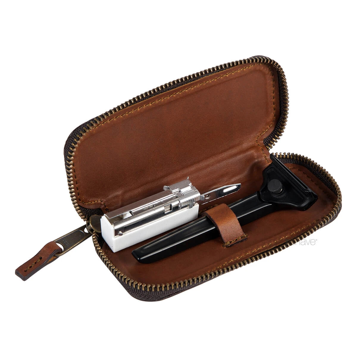 Läderfodral till Single Edge Rakhyvel, Bourbon