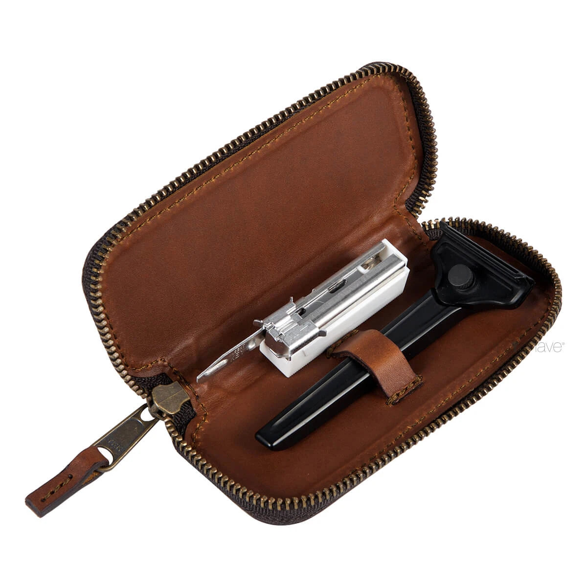 Läderfodral till Single Edge Rakhyvel, Bourbon