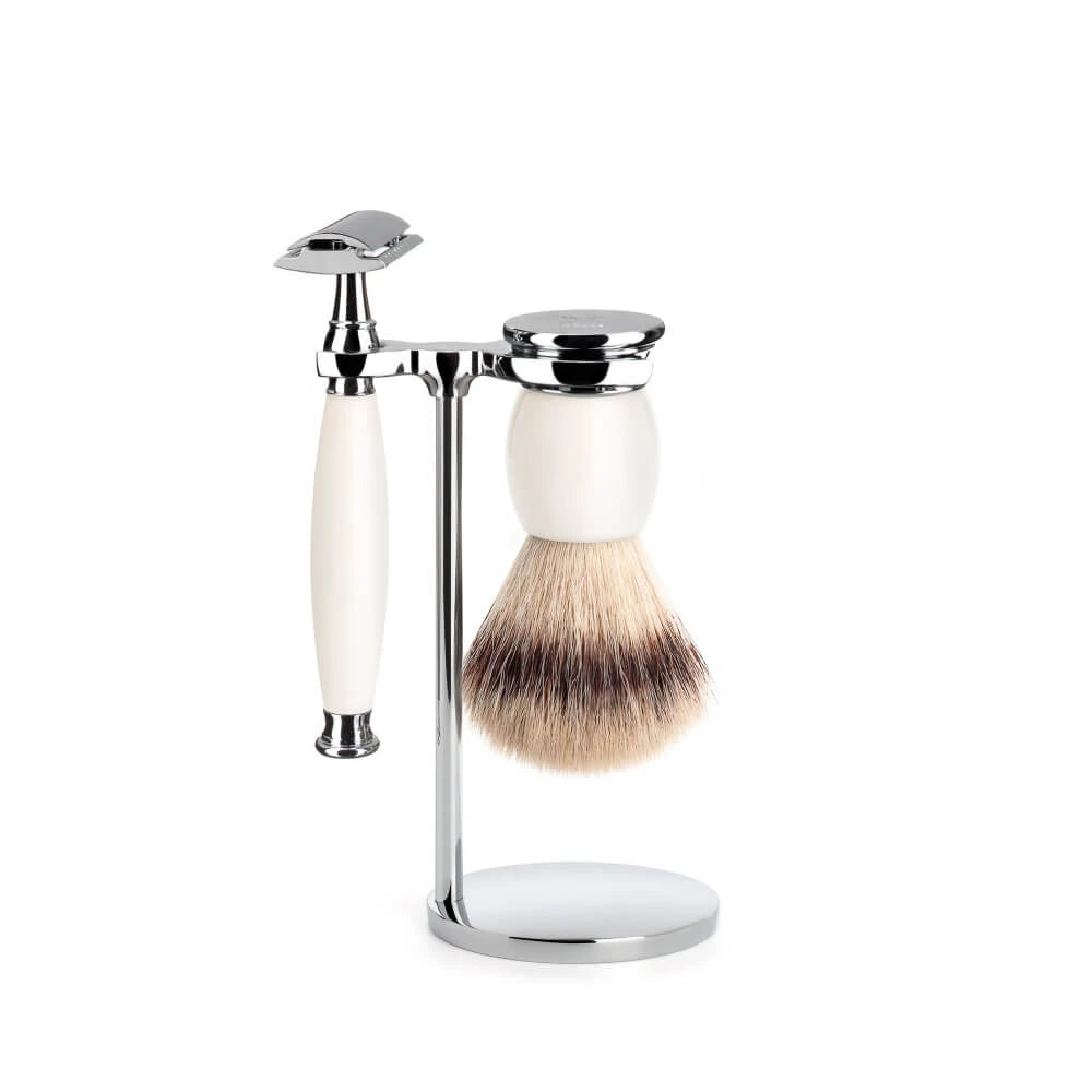 Rakset med Säkerhetshyvel, Silvertip Fibre® Rakborste och Hållare, Sophist, Porslin