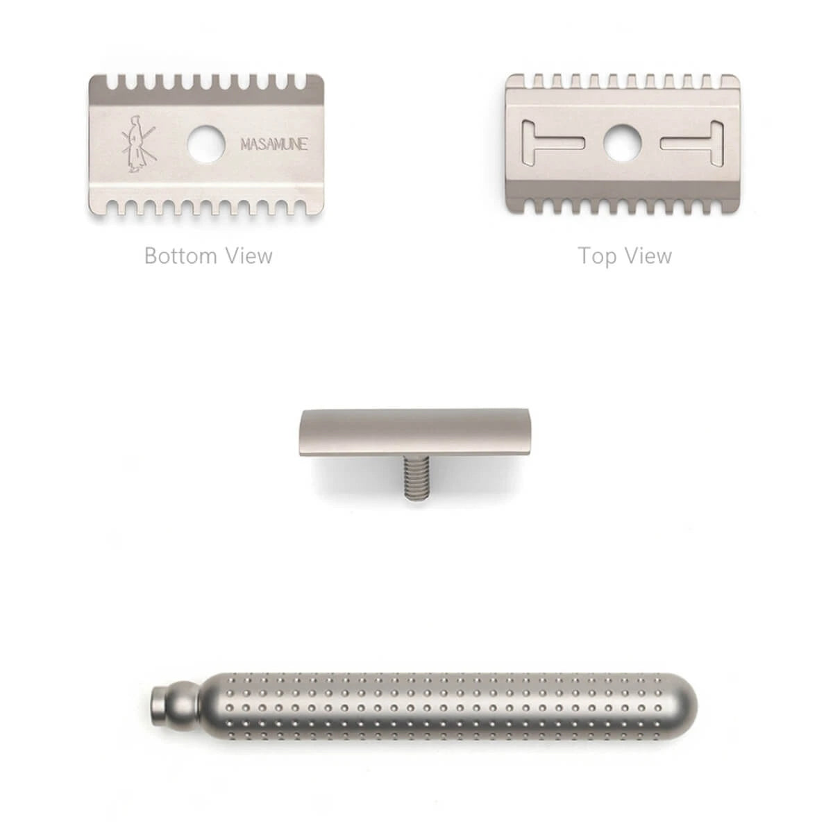 Masamune Säkerhetshyvel, öppen kam, rostfritt stål - Matt