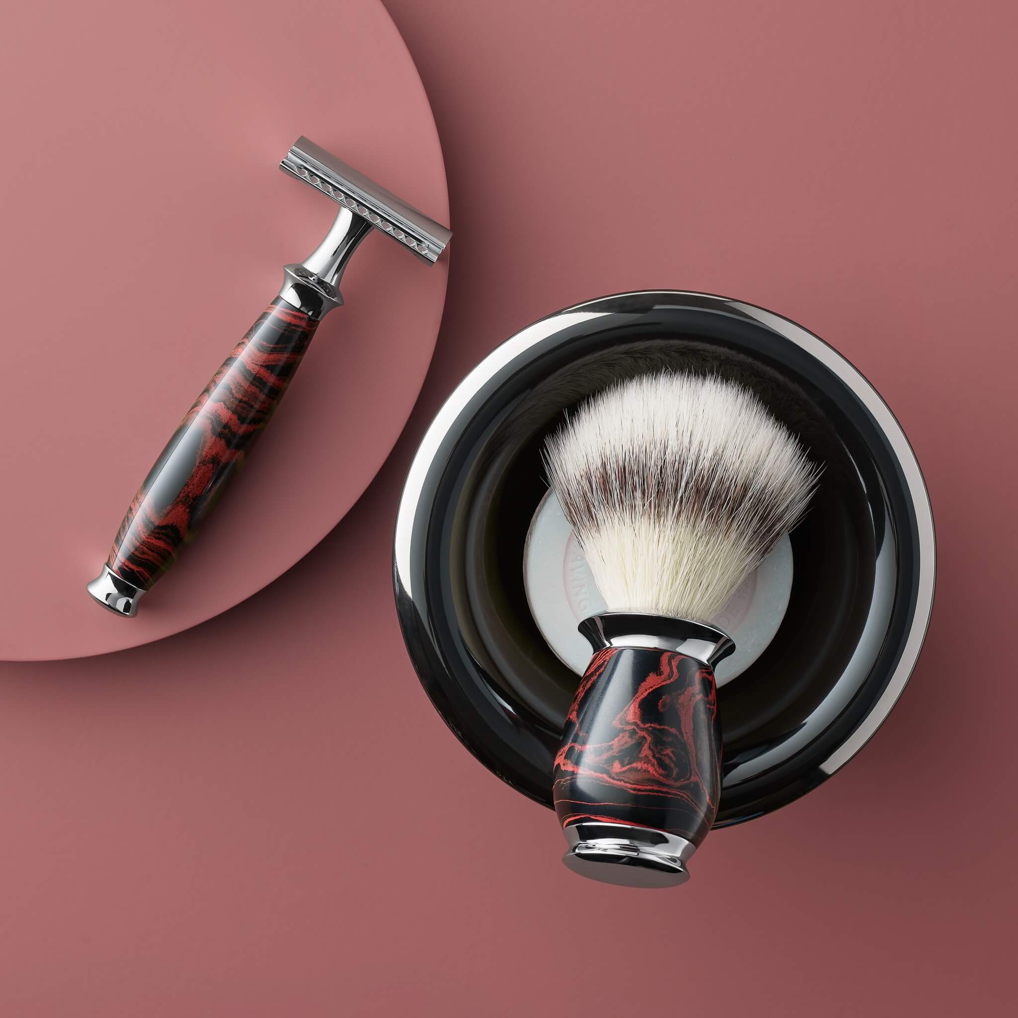 Rakset med Säkerhetshyvel, Silvertip Fibre® Rakborste och hållare, Purist, Ebonite