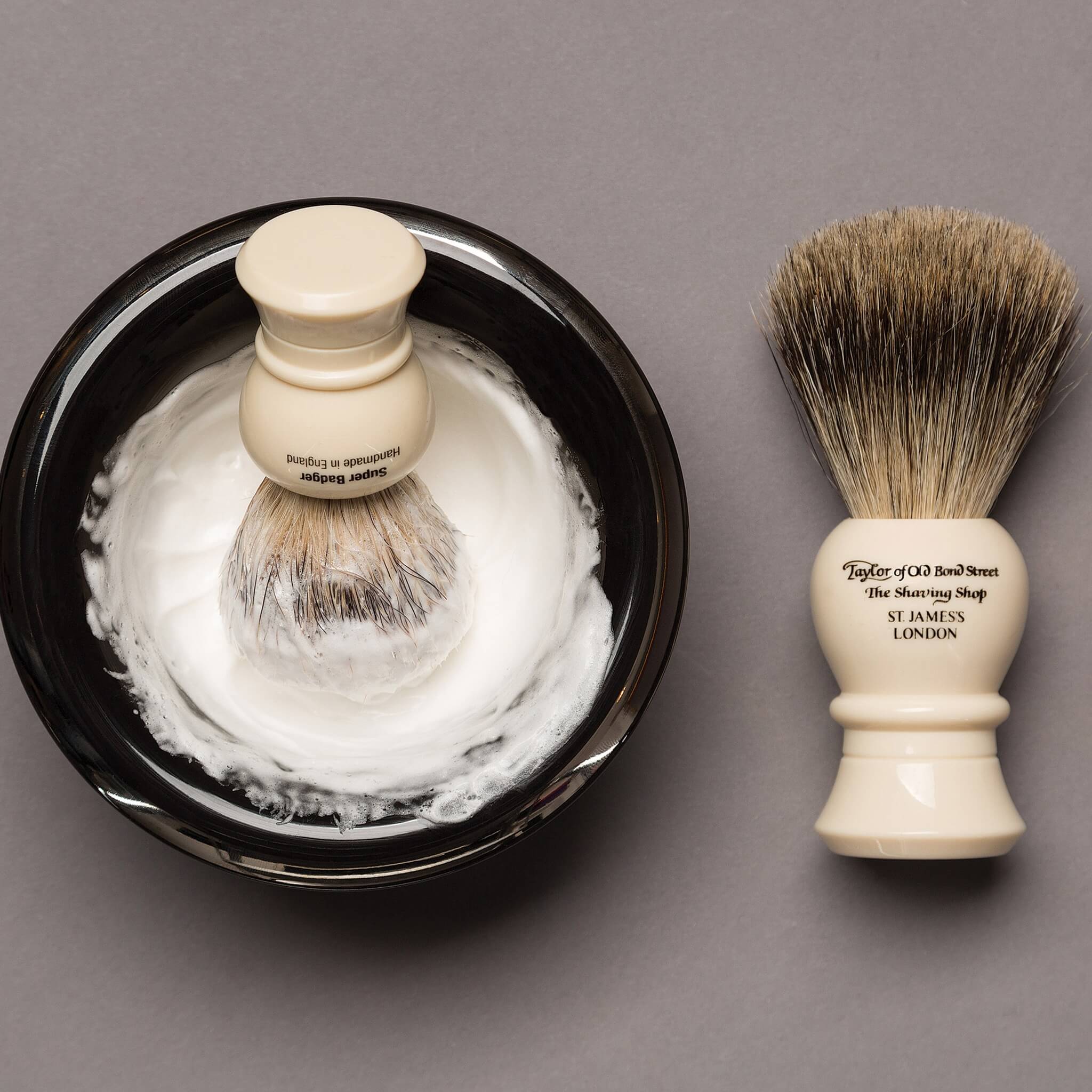 Rakborste, Pure Badger, Traditionell, S, Ivory
