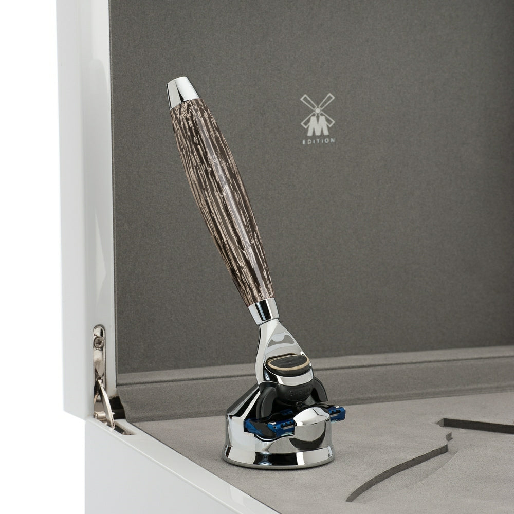 Gillette Fusion Säkerhetshyvel, Edition No. 3, Moss Oak & Sterling Silver